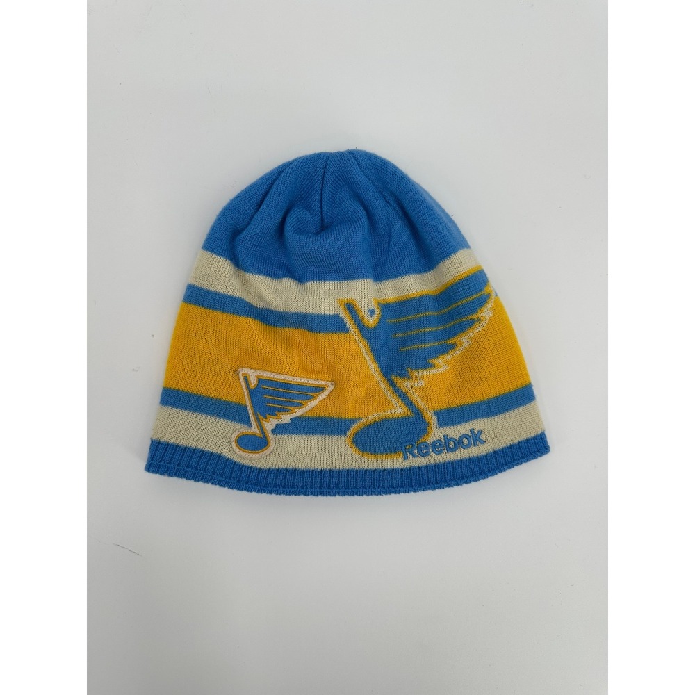 Reebok Beanie St Louis Blues Winter Classic 2017 Mens OS Blue Yellow White Hat